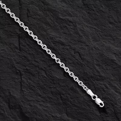 18k White Gold 2.6mm Diamond Cut Classic Pendant Cable Chain 18  9 Grams • $1026.72