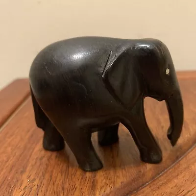 Vintage Hand Carved Wood Elephant  • $9.99