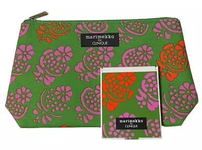 CLINIQUE 2pc MARIMEKKO Makeup / Cosmetic Bag With Matching MIRROR New Limited  • $9.95