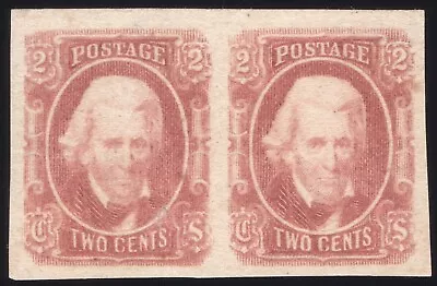 Confederate States CSA #8 2¢ Brown Red Horizontal Pair Mint NG Wide Margins! • $125