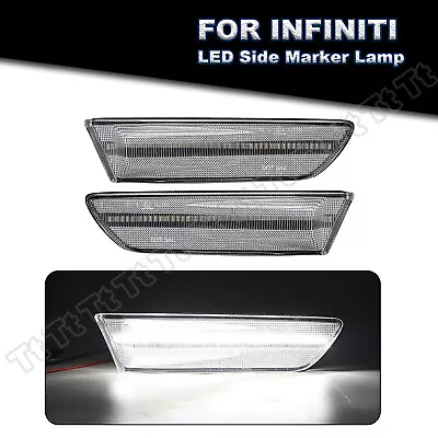 For 2003-2007 INFINITI G35 Coupe White LED Front Bumper Side Marker Lights Clear • $29.15