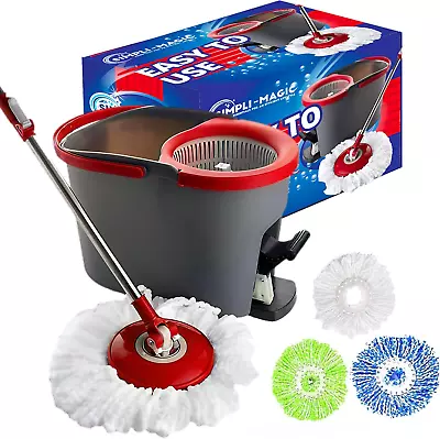 Simple Magic Spin Mop Cleaning System With 3 Microfiber Mop Heads • $48.72