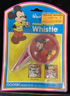 Vintage Walt Disney Mickey Mouse Whistle MONARC NEW IN SEALED PACK • $25