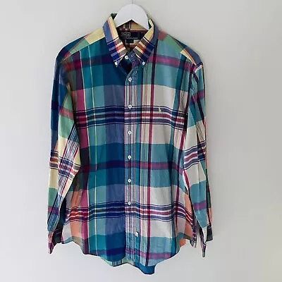 Vintage Polo Ralph Lauren Mens Long Sleeve Button Up Shirt - Checkered Size Lge • $45