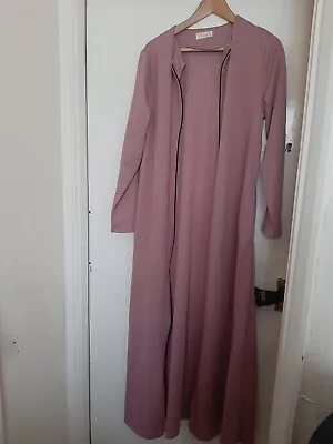 Pink Maxi Zip Front Modest Dress • £11.89