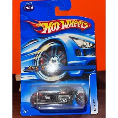 Mattel Airy 8 Hot Wheels Diecast Toy Motorcycle 2006 #164 Factory Sealed Black • $16