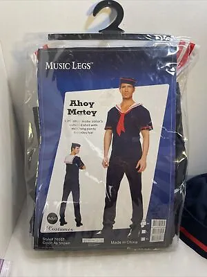 Music Legs Costume New W/ Tags Ahoy Matey Sailor XL 3 Piece Navy Chest 46-48 Men • $28