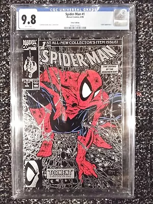 Spider-Man #1 Silver  CGC 9.8 WHITE Marvel 1990 Key 1st McFarlane -FREE SHIPPING • $85