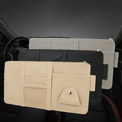 Car Sun Visor Tidy Organiser Sunglasses Card Makeup Tool Storage Holder • £8.39