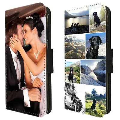 £9.99 • Buy Personalised Flip Wallet Phone Case Cover Custom Printed Photo Picture Collage 