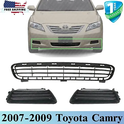 New Front Bumper Grille Textured + Fog Light Covers For 2007-2009 Toyota Camry • $39.20