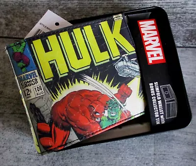 MENS MARVEL COMICS HULK Slimfold Bifold Wallet With Bonus Collector Tin • $16.90