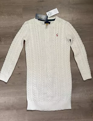£39 • Buy Polo Ralph Lauren Girls Knitted Dress Size S(7),Age 6-7 Years