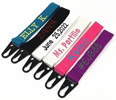 Key Fob Wristlet With Embroidered Monogrammed Personalized Name Number Initial • $12.99