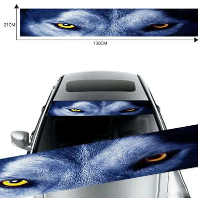 £0.99 • Buy 1 Pcs Auto Car Vinyl Decal Sticker Front Windshield 3D Wolf Eye Sunshade Decal