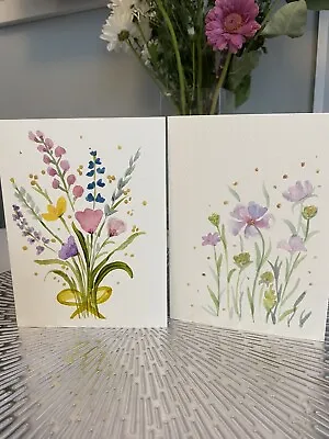 Two Hand Painted Watercolours Greeting Cards For Any Occasion. • £5.90