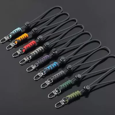 Strength Parachute Cord Paracord Keychain Key Ring Lanyard Rotatable Buckle • $7.21