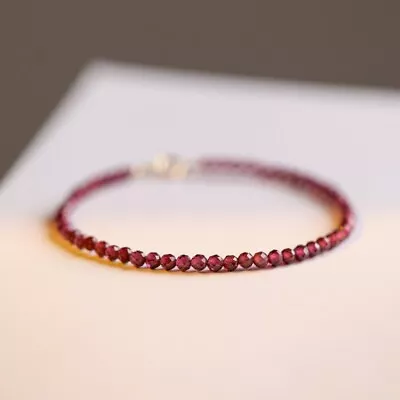 Minimalist 3mm Garnet Bead Healing Meditation Protection Handmade Women Bracelet • $12.60