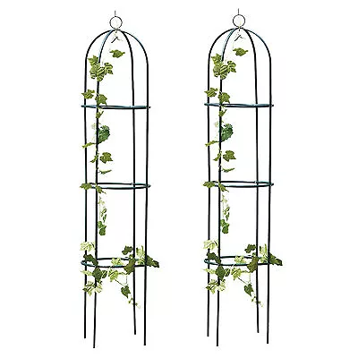 2 X 1.9m Metal Steel Garden Obelisk Rose Plant Flower Climber Trellis Support • £19.95