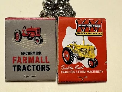Vtg Adv 1954 Minneapolis Moline Tractor Matchbook & McCormick Farmall Iola Ks. • $14.99