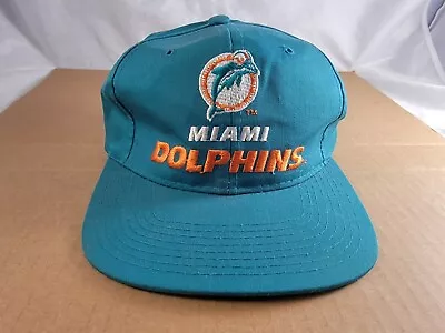 Vintage 90's MIAMI DOLPHINS New Era Snapback Hat Cap NFL Pro Model • $22.50