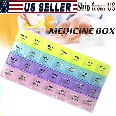 Weekly Pill Box Organizer 7 Day Organizer Case Pop Up Medicine Storage Container • $6.94