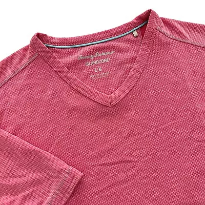 $24.99 • Buy Tommy Bahama Island Zone T Shirt Mens Large Pink Short Sleeve V Neck Textured L