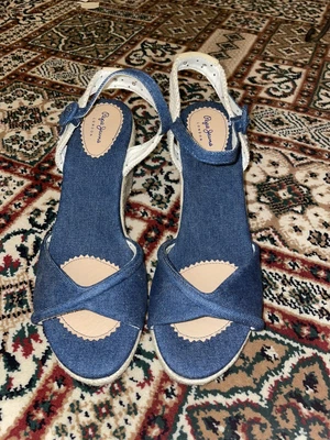 £10.99 • Buy Peppe Jeans Denim Wedges Size 6