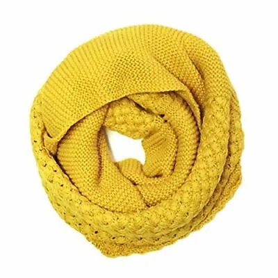 Wrapables Trendy Winter Warm Knit Infinity Scarf Mustard Yellow • $15.99