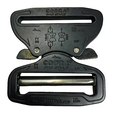 AustriAlpin 50mm / 2  Matt Black Cobra Buckle + Black XL Clips FY50MVF-XB • £25