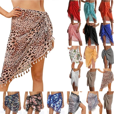£3.03 • Buy Summer Womens Sarong Dress Swimwear Bikini Beach Wear Cover Up Swimsuit Wrap Ski
