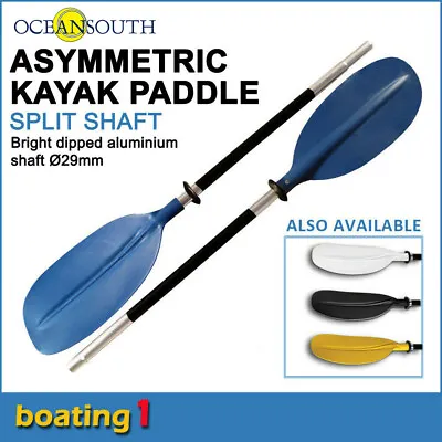 Premium 2.17m Blue Aluminium Asymmetric Kayak Paddle Canoe (Split Shaft) • $23