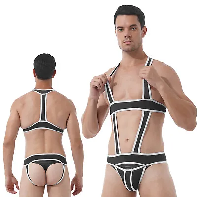 US Men's Wrestling Singlet Underwear Bulge Pouch Jockstrap Jumpsuits Bodysuits • $11.95