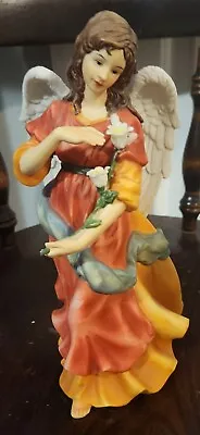 O'Well Grandeur Noel Nativity Porcelain Angel Figurine With Flowers • $15