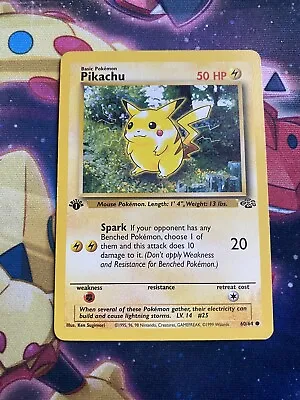 $1.44 • Buy PIKACHU Pokemon Card - WOTC - 1st Edition - Jungle - 60/64 LP