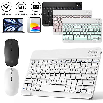 Slim Mini Wireless Keyboard Bluetooth/ Mouse For PC Laptop Mac IOS IPhone Tablet • $10.96