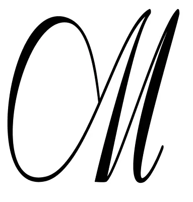 M Monogram Script Initial Letter Vinyl Decal Sticker For Home Cup Car Wall A1177 • $2.99