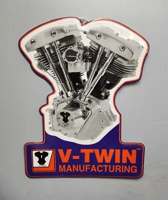 HARLEY DAVIDSON V-TWIN ENGINE ORIGINAL TIN METAL DEALER SIGN 22 X17  Embossed  • $49