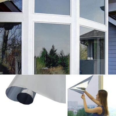 £5.94 • Buy Reflective One Way Mirror Window Film Mirrored Privacy Glass Tint UV IR Blocked