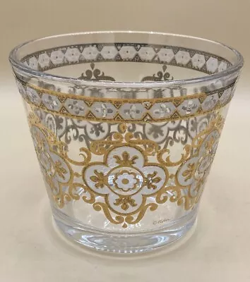 Vintage Culver Glass MCM Ice Bucket Frosted & Gold Pattern • $19.99