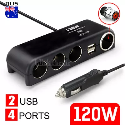 $13.95 • Buy 4 Way 12V 24V Multi Socket Car Cigarette Lighter Splitter USB Charger Adapter