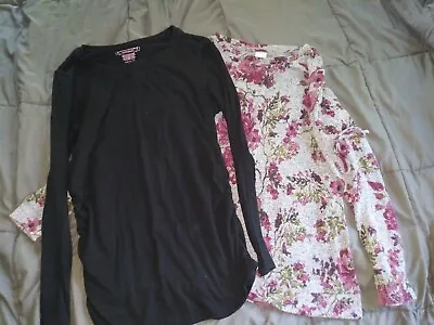 Maternity Shirt Lot Great Expectations Time And Tru Medium Large Long Sleeve... • $20