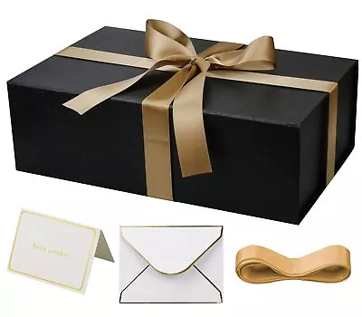 Large Gift Box With Lid 14 X9 X4.5  Magnetic Gift Box With Ribbon Cards And... • $23.88