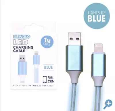 LED Light Up USB Data Sync Charger Cable For IPhone 7 8 Plus X XS XR 11 Pro Max • £4.99