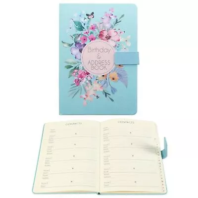 ADDRESS BIRTHDAY BOOK Hardcover Floral Design Office Work Contact Organiser UK • £5.72