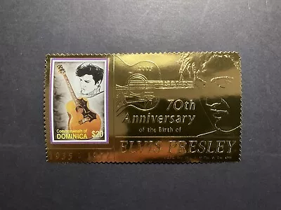 Dominica 2005 - Elvis Presley Gold Leaf Stamp .Mint • $5