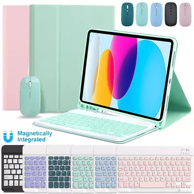 For IPad 10/9/8/7/6th Gen Air 4/3 Pro11 Bluetooth Keyboard Case Cover With Mouse • £12.99