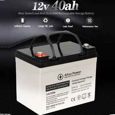 AGM Sealed Lead-Acid Deep Cycle Battery Caravan Marine Golf Buggy 12V 40AH • $99