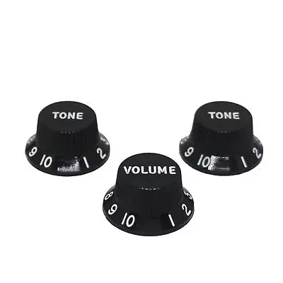 Genuine Fender Stratocaster Strat Knobs Set - Black • $13.75