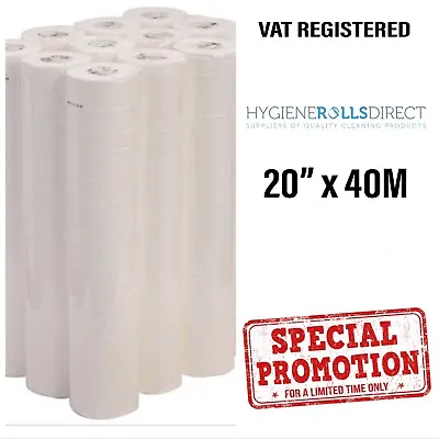 LUXURY White 20 Inch Couch Roll Hygiene Roll - 40m - 9 Rolls  SPECIAL OFFER  • £27.99